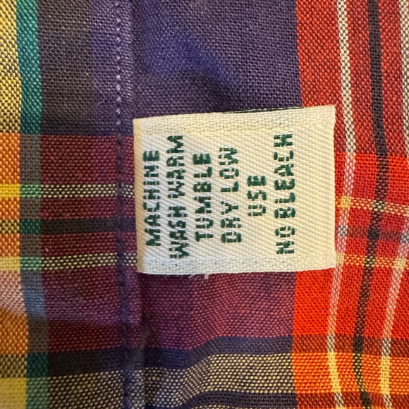 Ralph Lauren Red & Blue Plaid Button-Down with White Lacey Collar and Cuffs - Picture 7 of 11